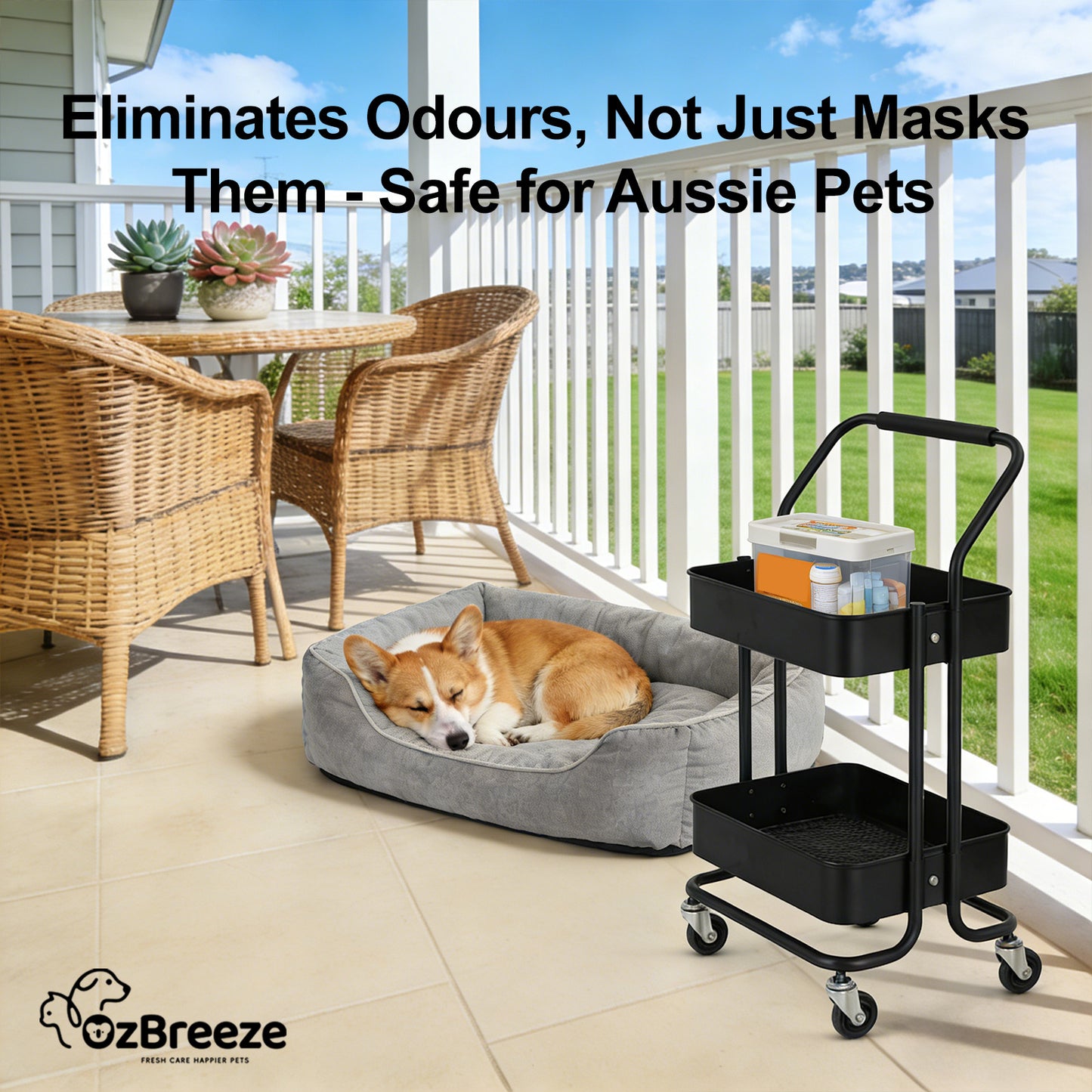 Ozbreeze Pet Deodorizer Spray - Eliminates Odors from Fur, Litter Box & Bedding& Car Smells | 100% Plant-Based, No Alcohol | Safe for Dogs, Cats & Homes Oceanic Aroma Therapy