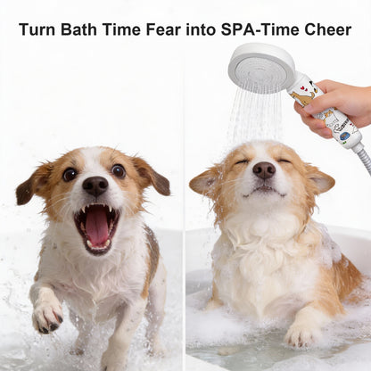 OzBreeze Pet Shower Head for Dogs Cats - Handheld Sprayer with Natural Fragrance, Adjustable Gentle Flow, Water Saving Bath Attachment, Easy Install on Hose, Anti-Slip (White)