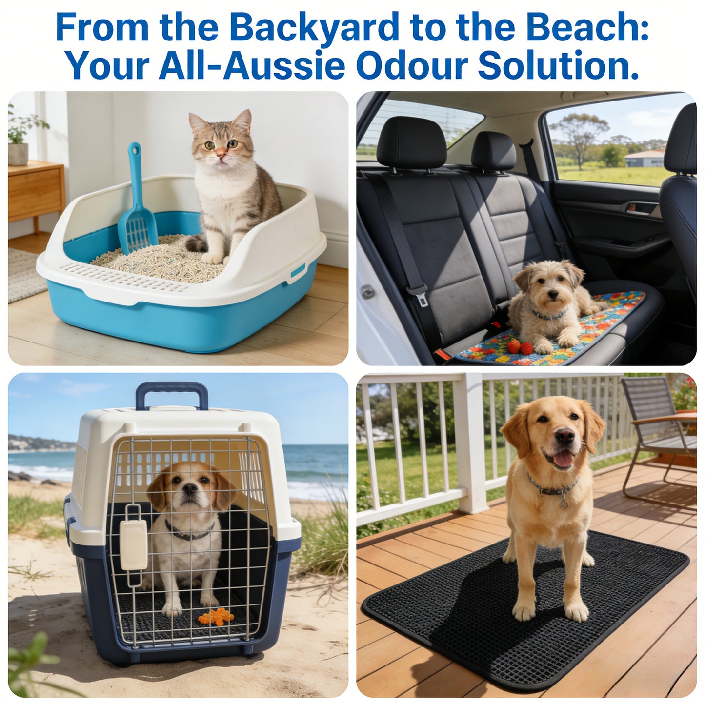 Ozbreeze Pet Deodorizer Spray - Eliminates Odors from Fur, Litter Box & Bedding& Car Smells | 100% Plant-Based, No Alcohol | Safe for Dogs, Cats & Homes Oceanic Aroma Therapy